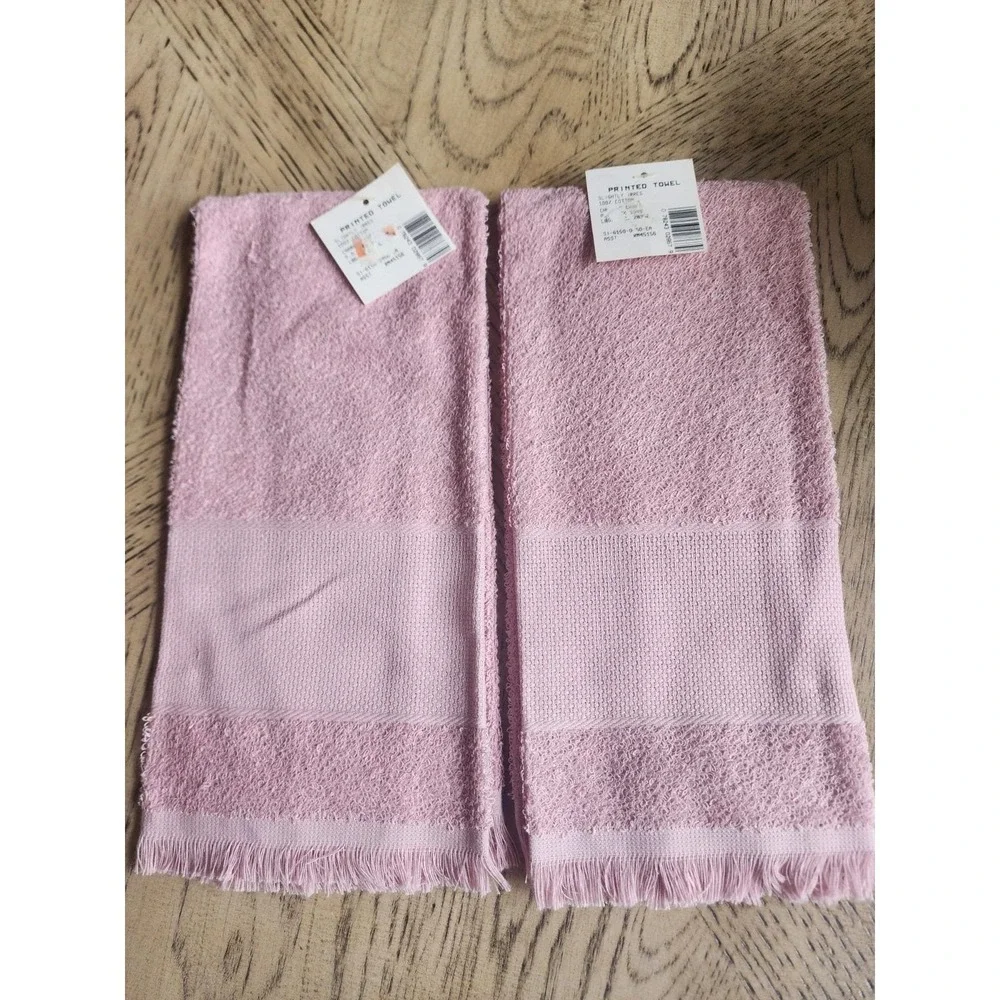 Charles Craft Towel Hand Towel Pink Rose Cross Stitch 100% Cotton New Embroidery
